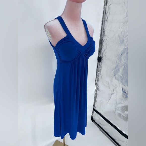 EUC Calvin Klein V Neck Ruched Mini Dress - Picture 5 of 9